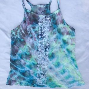 Girls TieDye Lace Tank
